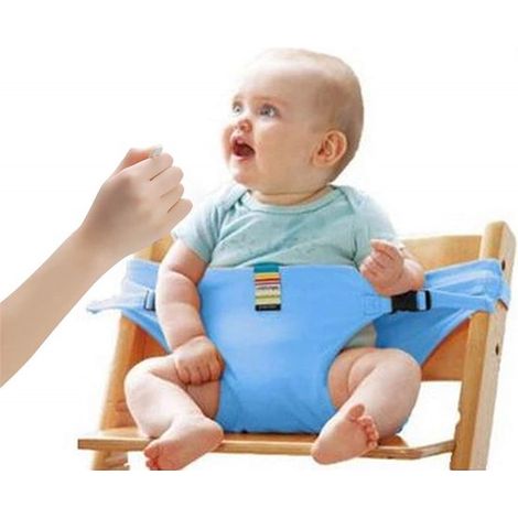 Harnais pour chaise haute - Pliable et portable - Système de ceinture de sécurité pour les voyages - Pour bébés et jeunes enfants - Design ergonomique - Jaune - Taille unique - 1 pièce (1/5)