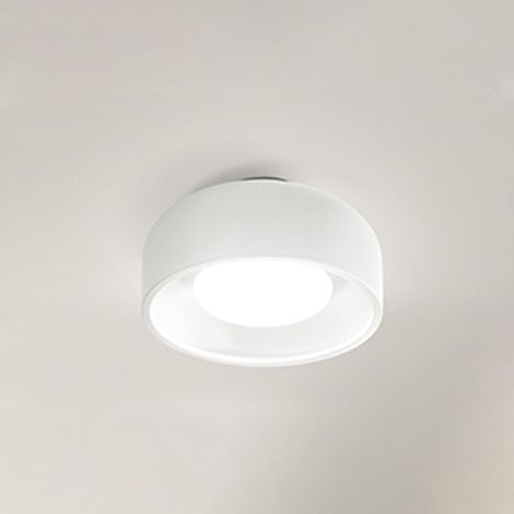 PANDORA Plafoniera 1 luce in metallo verniciato bianco opaco attacco E27 d.40cm (1/2)