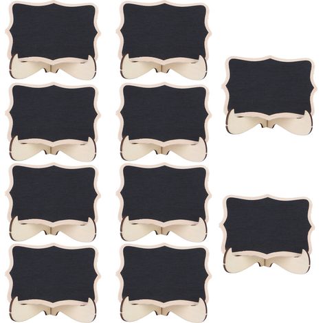 Lot de 10 mini tableaux noirs en bois avec socles, ardoises message pour décoration mariage événement (1/5)