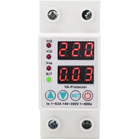 Spannungsschutzvorrichtung, einstellbare Digitalanzeige, automatische Wiederherstellung, flammhemmende Abschaltvorrichtung 1–63 A 230 V (1/5)