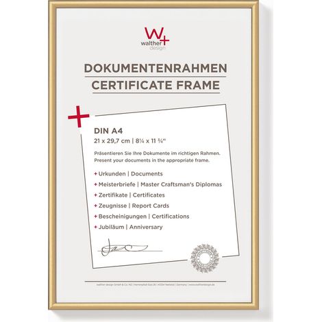 Cadre Photo doré 21 x 29,7 cm (DIN A4) Cadre en Plastique KV130G (1/5)