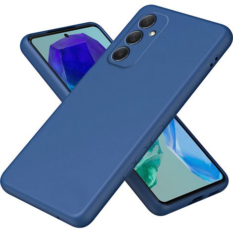 Étui pour Samsung Galaxy M55 5G, Silicone Lite, Bleu foncé (1/3)