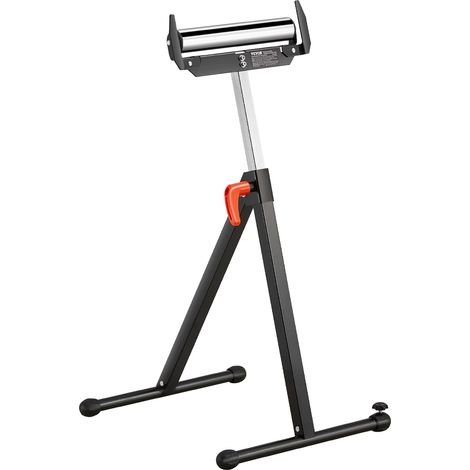 VEVOR Servante a Rouleaux Capacite de Charge 113 kg Support a Rouleau Pliable Hauteur Reglable 685,8-1092,2 mm avec Tete a Rouleau en Acier Poli, pour Support Sortie Scie a Table pour Travail Bois (1/5)