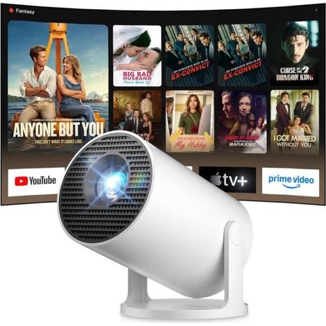 2026 Mini Vidéoprojecteur 4K Supportée Android 14- Smart Projecteur Vidéo Portable- avec WiFi 6 et Bluetooth Auto Keystone