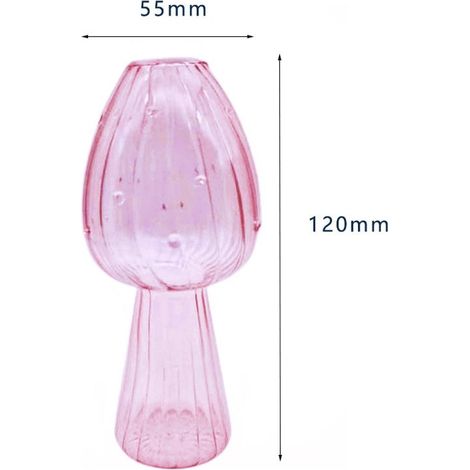 Vase en verre champignon, bouteille d'aromathérapie, table de fleurs hydroponiques (1/5)