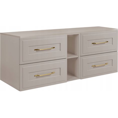 Waschtischunterschrank 140 cm - Kashmir Farbe - Moderner Stil - Mit Soft Close Schubladen (1/5)