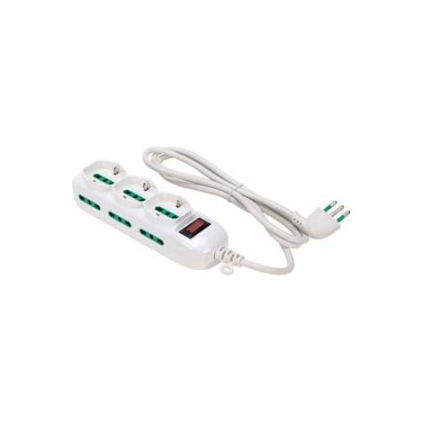 MULTIPRESA 3 BIP. + SCH.+ 6 BIP. LATER. C/INTER. LINEA RETAILBIANCA- - bianca 474164 - 1 pezzi FANTON