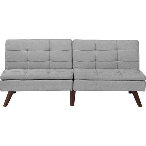 Sofa Bed 3 Seater RONNE Fabric Light Grey (1/5)