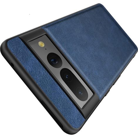 CUSTODIA IN SILICONE PER GOOGLE PIXEL 7 PRO 5G BLU NAVY CON PELLE PU GE2AE (1/5)