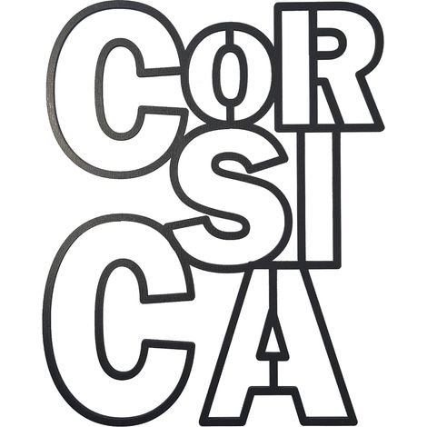 Mot décoratif découpé au laser - Corsica - noir (1/2)