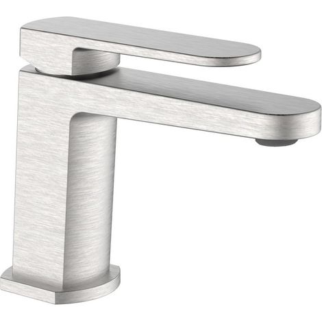 Miscelatore lavabo acciaio spazzolato con piletta click clack - serie Venere (1/2)