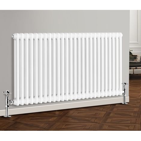 NRG Traditional Cast Iron Style Radiator Horizontal 2 Column White 600 x 1190mm (1/6)