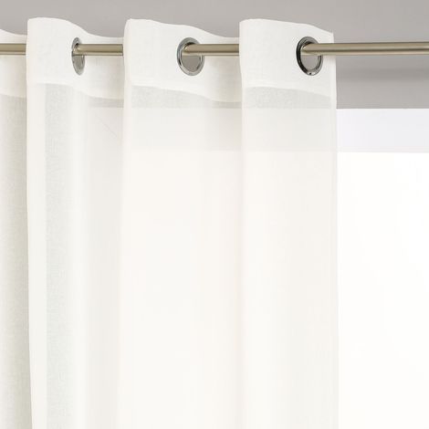 Atmosphera – Voilage à œillets en etamine 140 x 240 cm – Couleur ivoire – 100% polyester – Lavable en machine à 30°