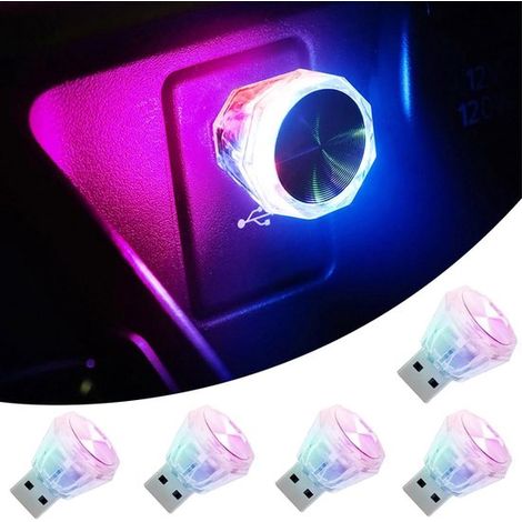 Set di 5 luci d'atmosfera USB, strobo USB, illuminazione a LED, mini lampade a LED con spina, illuminazione ambientale RGB portatile, lampade decorative per auto, casa e feste. (1/5)