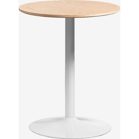 SKLUM Runder Esstisch aus MDF und Eisen Yvetta Braun Eiche Ø60 cm