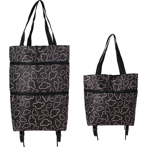Sac À Roulettes - Tissu Oxford - Capacité XL - Pliable - Pour Courses Et Transport Personnel - 1 Pièce (1/4)