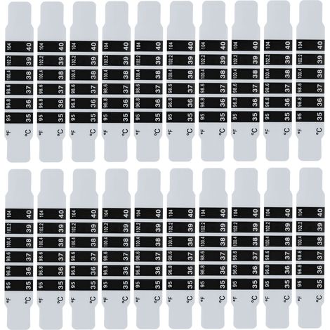 20 bandelettes thermiques réutilisables pour fièvre, bandes de température frontale, thermomètre frontal rechargeable (1/5)