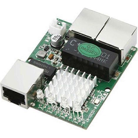 Module de commutation réseau industriel à trois ports minimum 1000M Gigabit RJ45, alimenté en 5V-12V (1/5)