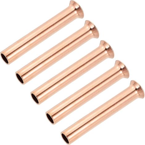 3/8" (9.52mm) OD Raccord De Tube En Cuivre À Embout Évasé, 5Pcs Droit Raccord En Cuivre À Souder Pour HVAC Réfrigération Plomberie (1/5)