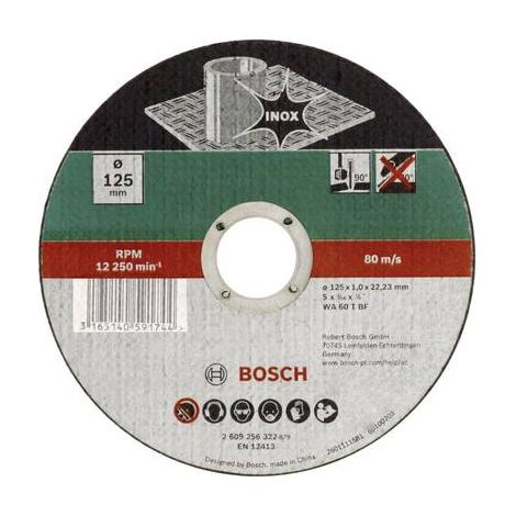 BOSCH 2609256320 DISQUE À TRONÇONNER À MOYEU PLAT POUR INOX DIAMÈTRE 115 MM DIAMÈTRE D'ALÉSAGE 22/23 EPAISSEUR 1 MM (1/2)