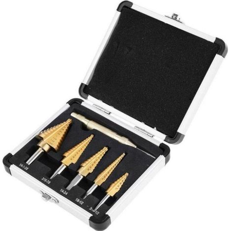 Foret Étagé - Poinçon Central Automatique Hélicoïdal Revêtu de HSS 5pcs 5-13mm Titane (1/4)
