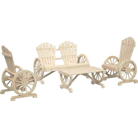 Maison Exclusive - Set Salotto da Giardino 4 pz in Legno Massello di Abete (1/5)