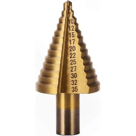 Foret étagé conique en titane 5-35mm pour bois, plastique et métal, avec boîtier de rangement, outil HSS professionnel (1/5)