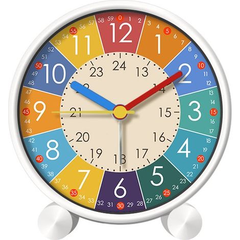 Réveil analogique pour enfants, avec cadran coloré, mécanisme silencieux, fonctionne sur piles et possède un rétroéclairage. Idéal pour les enfants, les adolescents, les voyages et comme décoration am (1/5)