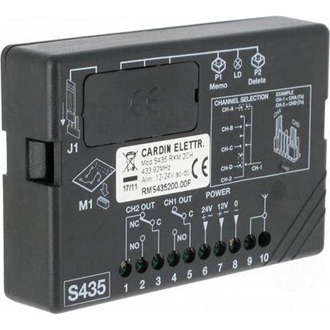 RMS435200.00F - Ricevitore mini bicanale codifica personalizzata (12/24Vac-dc)