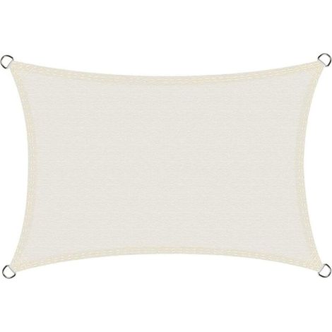Voile d'ombrage Imperméable Rectangulaire 3x4m, Toile Ombrage PES Résistant à l'eau, Résistant 98% Protection Rayons UV pour Patio Terrasse Extérieur, hors blanc 3x4 (1/5)