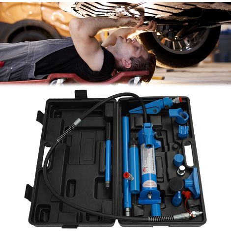 Cric Hydraulique 4t, Design Divisé, Idéal pour Réparation Auto, Atelier, Garage (Bleu) (1/5)