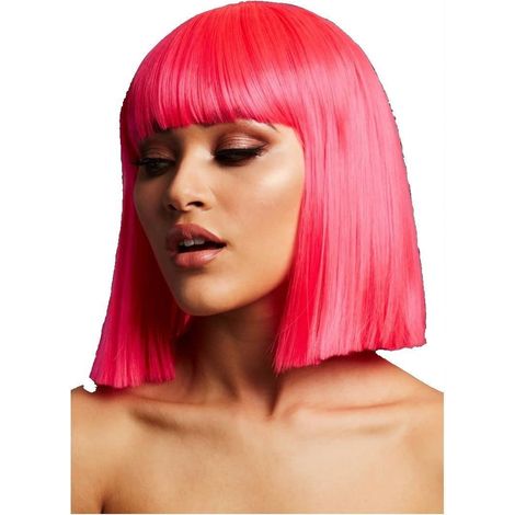 Fever Lola Wig - Neon Pink - Blunt Cut Bob with Fringe - 30cm/ 12in - 70282