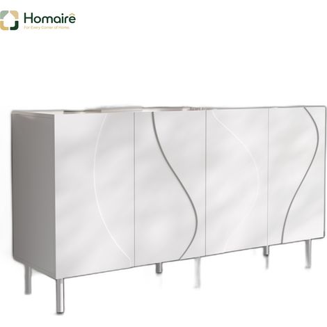 Flur- Garderobenschrank MDF weiß 140 x 40 x 77.5 cm HOMAIRE (1/5)