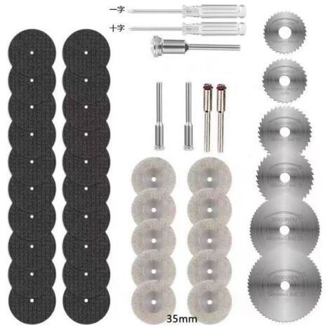 43 mini-lames diamantées pour scie circulaire Dremel, disques de coupe pour résine HSS, pour couper le bois, le métal, le plastique et la pierre. (1/4)