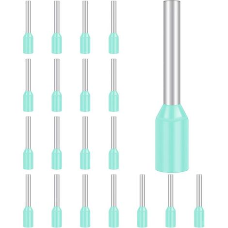 100 Pièces Cosse 0.34 mm² Cyan, Embouts de Câble Isolés, Embout Fil Electrique Souple Connecteurs de Câble (0.34 mm² x 8 mm) (1/5)