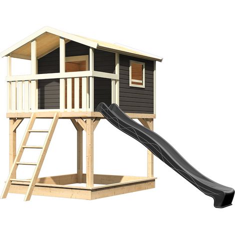 Spielturm Benjamin 198x243x309 tgrau m.Rutsche