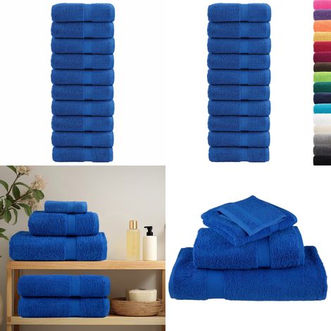 Premium Gästetücher SOLUND 10 Stk. Blau 30x50 cm 600 g/m² - Badetuch - Baumwolltuch (1/5)