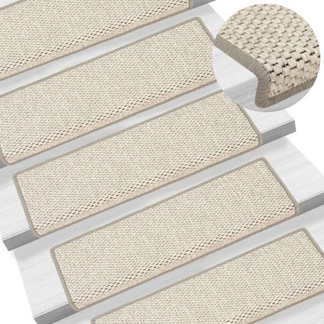 Tapis d'escalier autocollants 15 pcs,Marchettes d'escalier,Protections d'escalier 65x21x4 cm Beige DVNEI261565 (1/5)