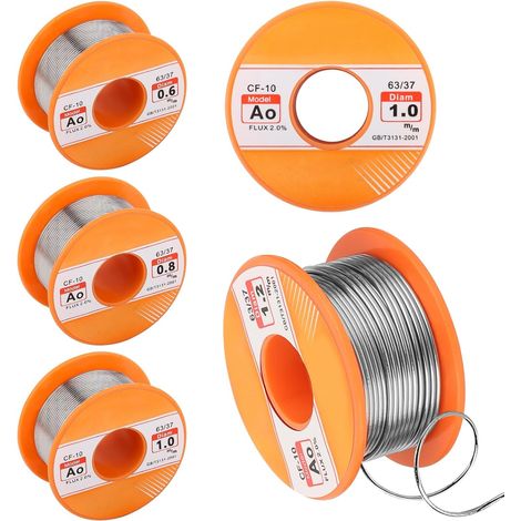 Lot de 4 Étain a Souder，Fil à souder，Fil de Soudure pour réparation de soudage(0.6/0.8/1/1.2mm)