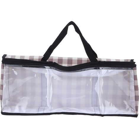 SAC DE RANGEMENT EN FILM PVC TRANSPARENT DE GRANDE CAPACITÉ ORGANISATEUR ANTI-POUSSIÈRE POUR DORTOIR D'UNIVERSITÉ DE VOYAGE AVEC POIGNÉE CONFORT (1/5)