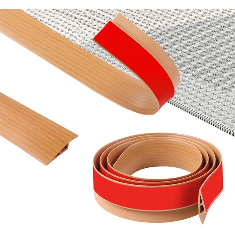 200cm PVC Barre De Seuil,Flexible Seuil De Porte Adhesif AntidéRapant, Moquette Transition de Seuil Pour RevêTement De Sol,Portes, Carrelage,Bois (Largeur:5cm-Grain De Bois Jaune-A5010) (1/5)