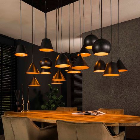 Grande suspension industrielle en métal 18 lampes MAXI (1/5)
