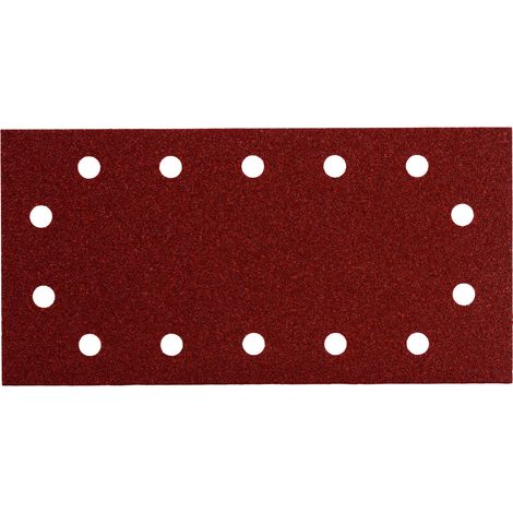 10 FOGLI ABRASIVI AUTOADERENTI 14 FORI 115X230 MM P 320 (1/2)