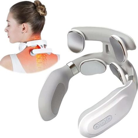 APPAREIL DE MASSAGE - CHANGM - Machine de Massage du Cou - 4 Têtes de Protection - Chauffage - Vibration Légère