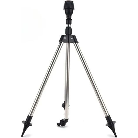 (A)1 Ensemble trépied d'arrosage rotatif à 360° pour pelouse et jardin, support télescopique, tête d'arrosage sur trépied en acier inoxydable (1/5)