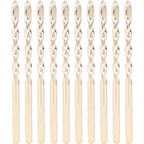 10 forets hélicoïdaux en carbure cémenté de 6 mm de diamètre et de 100 mm de long pour le perçage du verre et de la céramique (1/5)