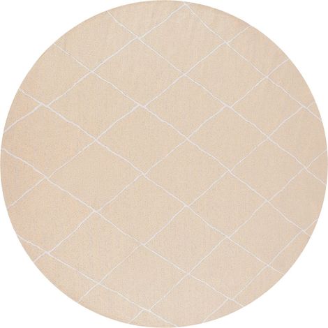 Tappeto rotondo per interni e per esterni con motivo geometrico ⌀ 160 cm Beige Gwalior