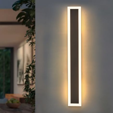 18W Applique murale d'extérieur étanche, luminaire mural extérieur à LED, acrylique blanc, adaptée au porche, à la terrasse, au salon et à la chambre, Luminaire (1/5)