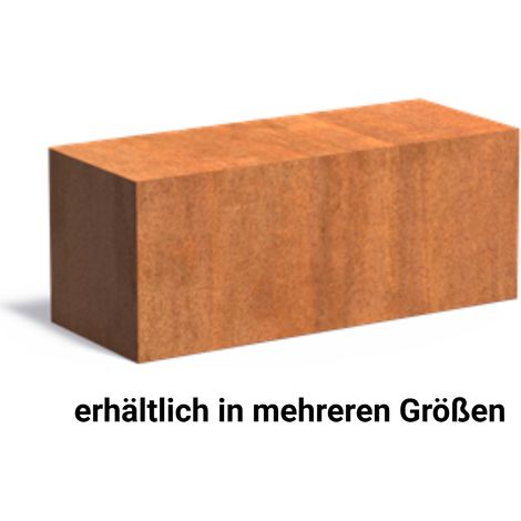 Adezz Sockel Corten-Stahl Gartendeko Gartenbank Bank Sitzfläche bis zu 150 kg