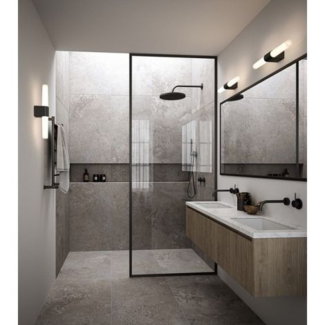 HELVA DOUBLE SDB applique murale Plastique Noir LED integrée 3000K - Nordlux 2015311003 (1/8)